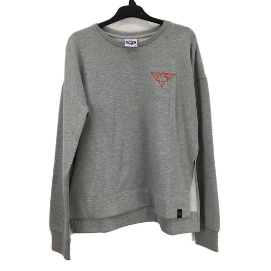 AFL Essendon Bombers Side Slit Grey Fleece Sweatshirt V2 Ladies Size AU 10 NEW