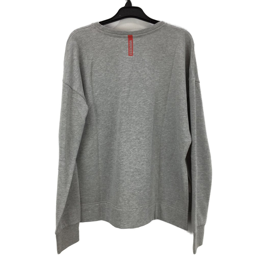 AFL Essendon Bombers Side Slit Grey Fleece Sweatshirt V2 Ladies Size AU 10 NEW