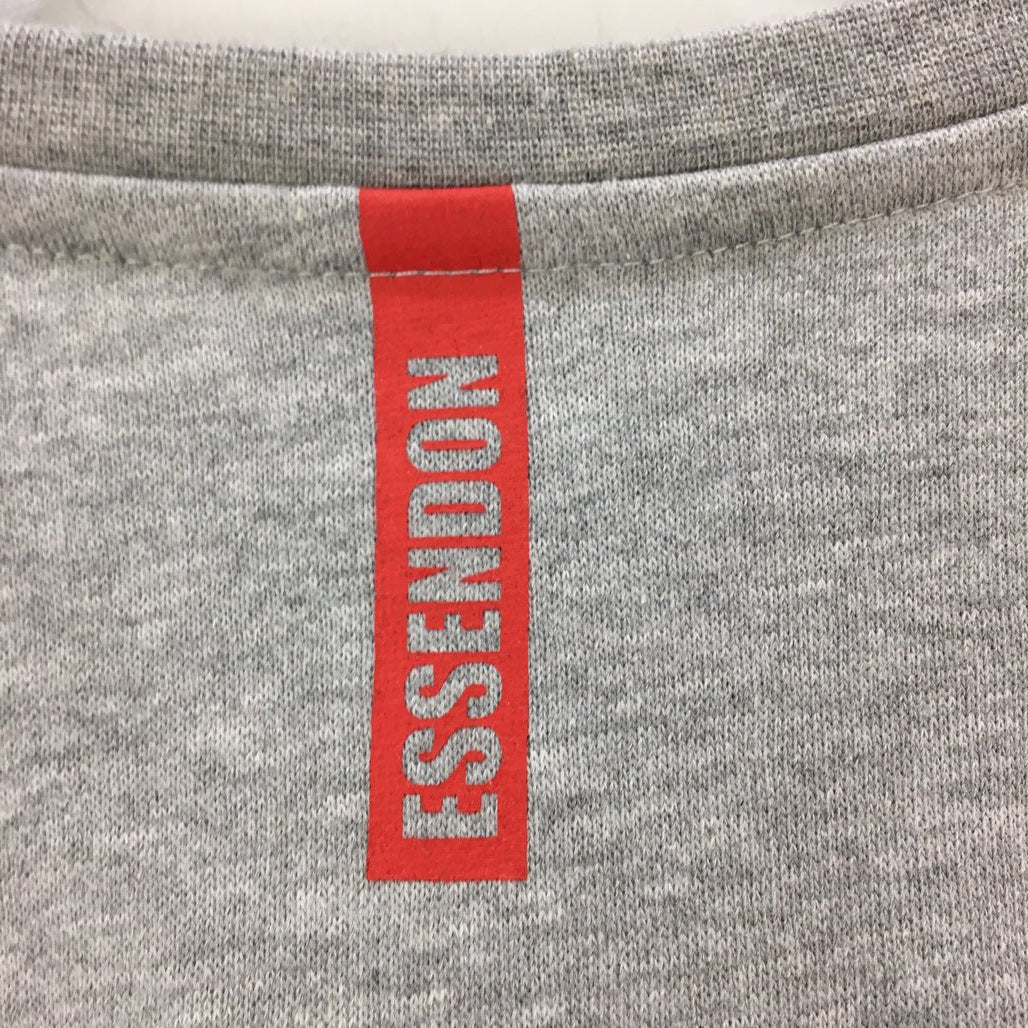 AFL Essendon Bombers Side Slit Grey Fleece Sweatshirt V2 Ladies Size AU 10 NEW