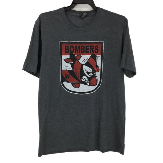 Anvil Essendon Bombers Grey Tri-Blend Retro Graphic Tee Youth Size Medium NEW