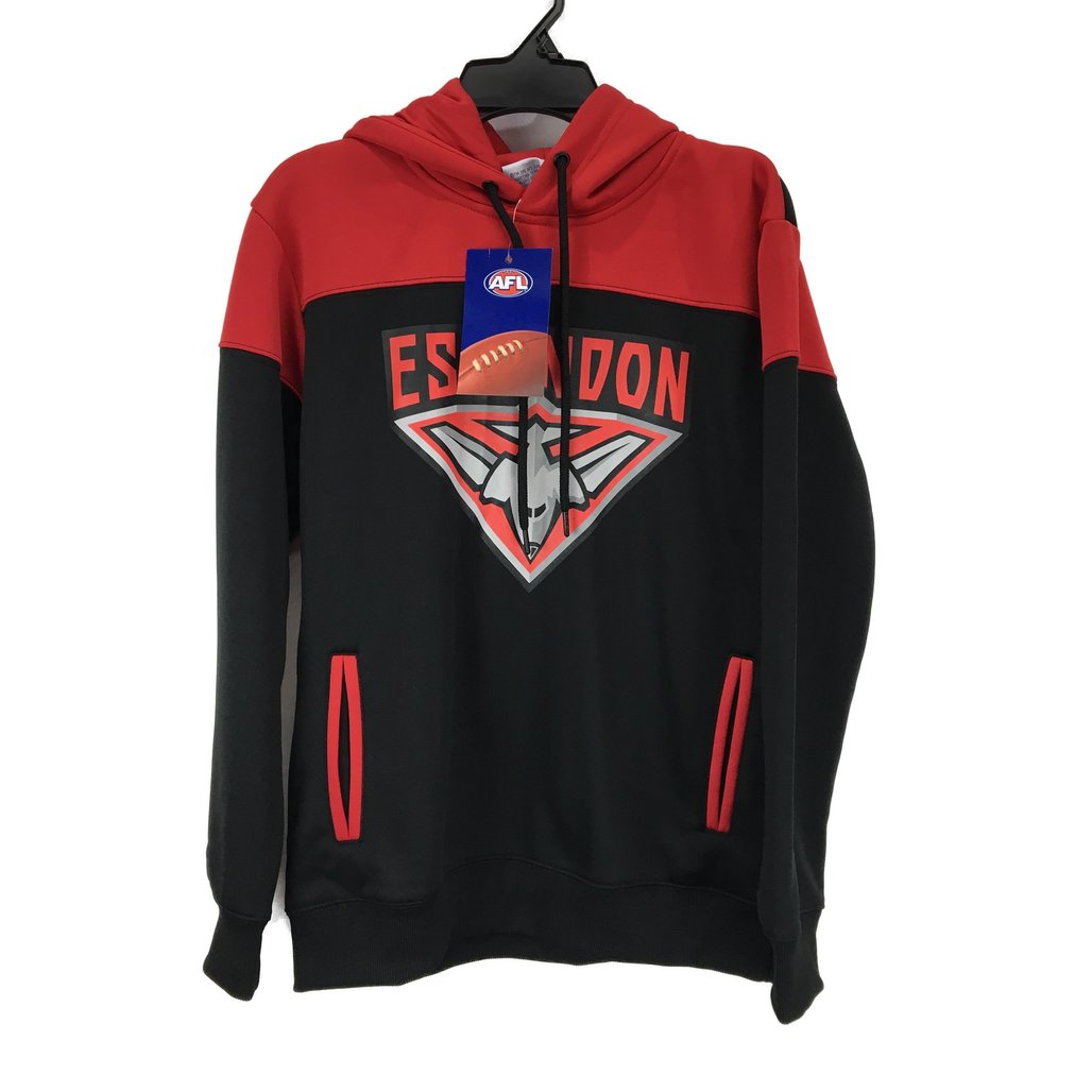 AFL Essendon Bombers Winter '22 Black/Red Ultra Hoodie Youth Size AU 12 NEW