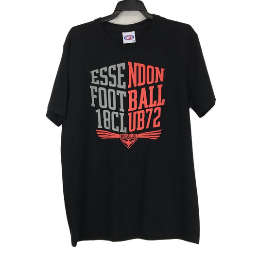 AFL Essendon Bombers FC 1872 Black Text Graphic Tee Youth Size Medium NEW