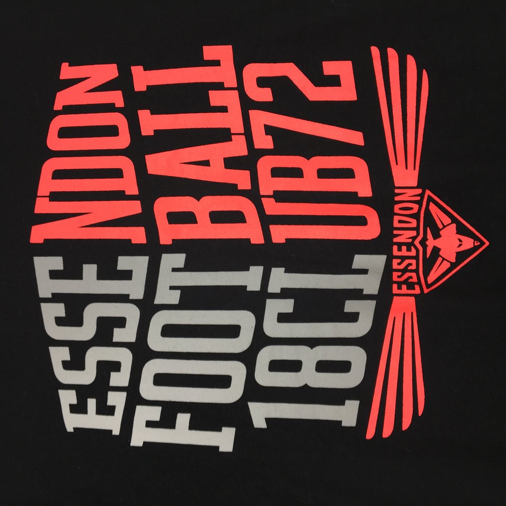 AFL Essendon Bombers FC 1872 Black Text Graphic Tee Youth Size Medium NEW