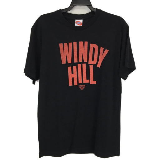 AFL Essendon Bombers 'Windy Hill' Black Text Graphic Tee Youth Size Medium NEW