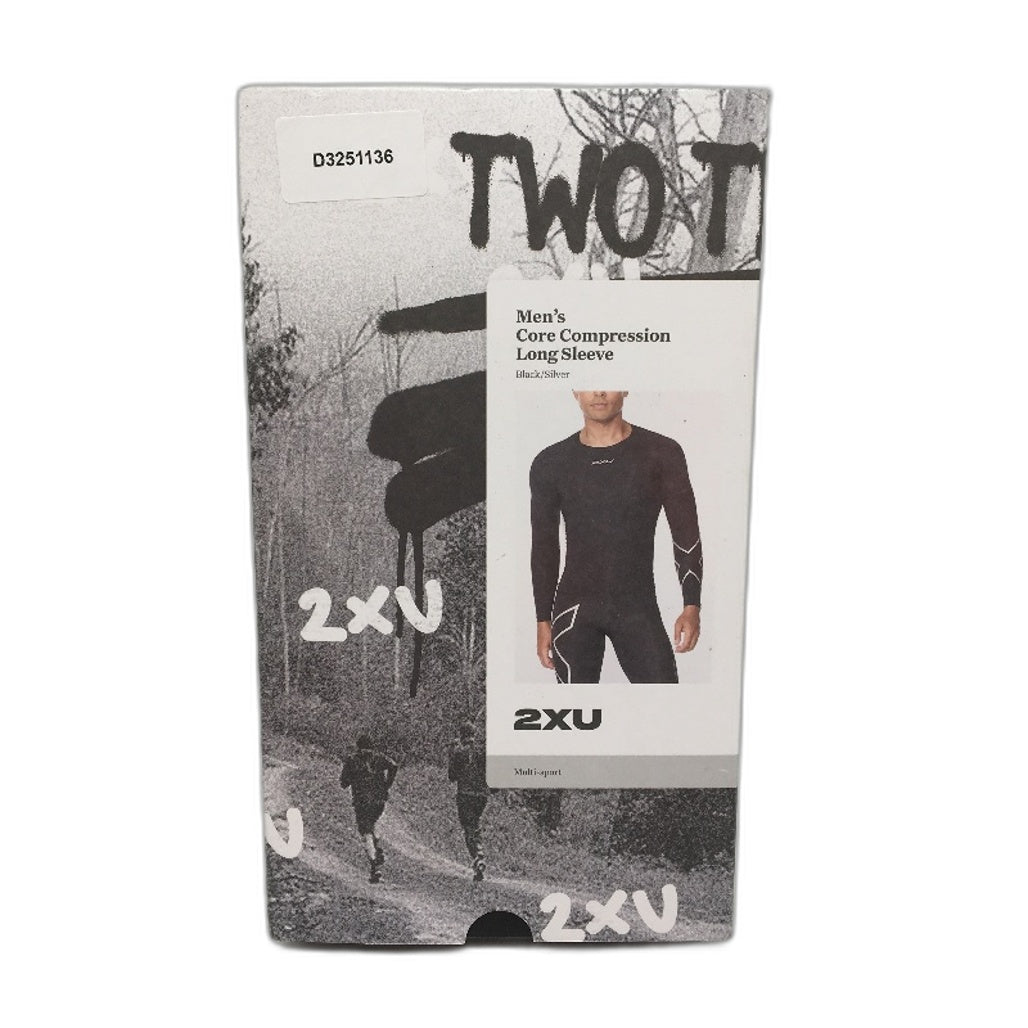 2XU Multisport Core Compression Black & Silver Long Sleeve Top Mens Size XS NEW