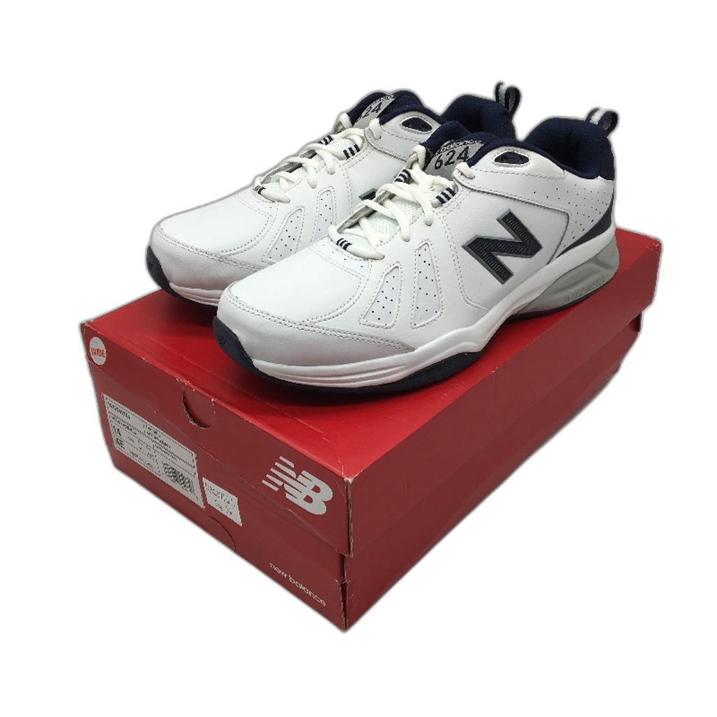 New Balance 624 V5 White Navy Leather Training Shoes Mens Size US 10 NEW