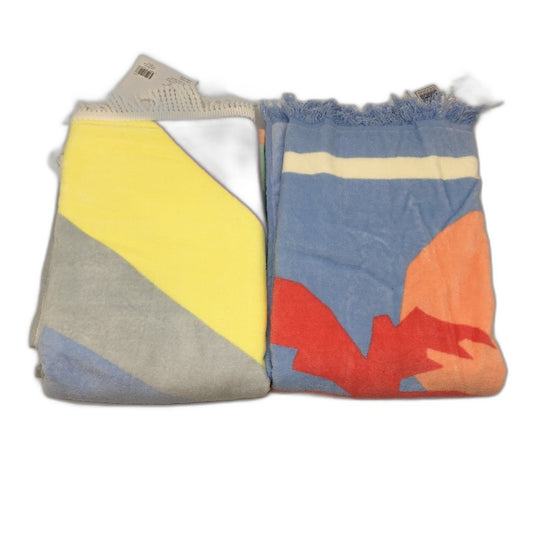 Target 2 Pack Cotton Colourful Printed Fringed Summer Beach Towels NEW