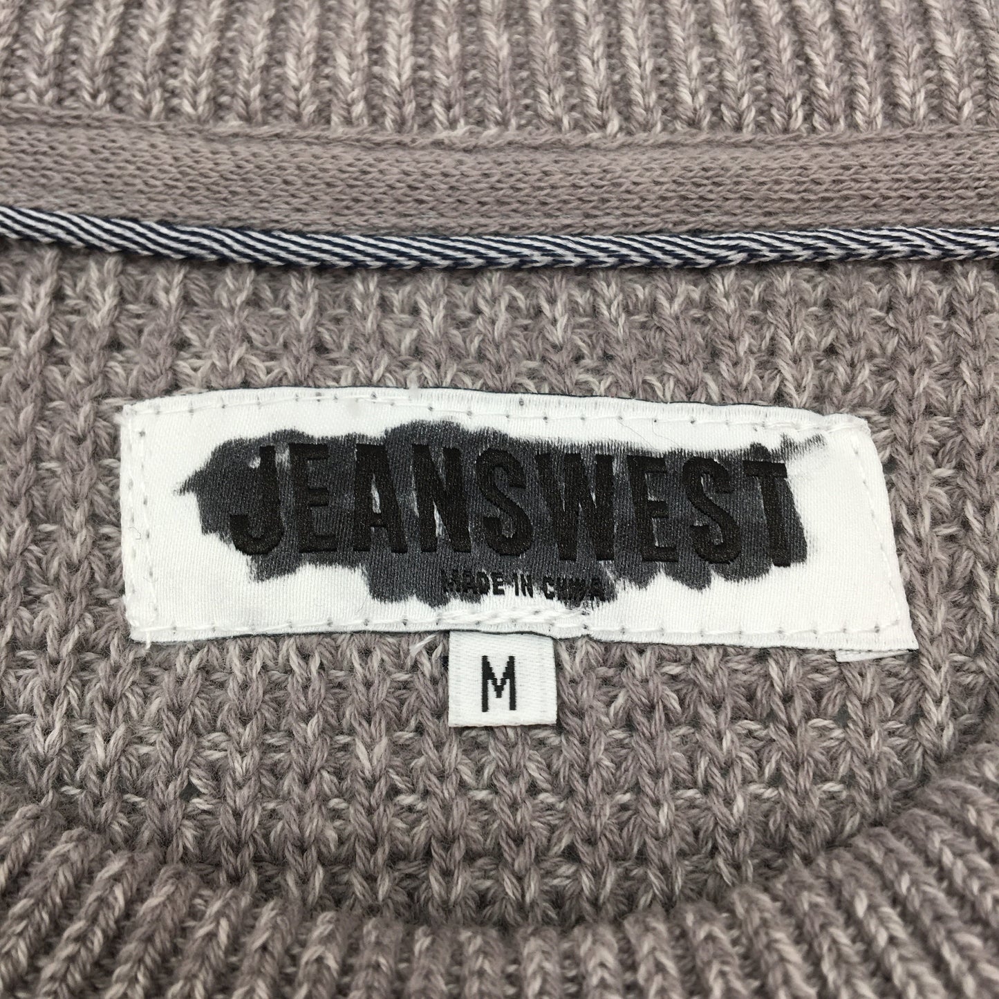Jeanswest Elmore Grey Marle Textured Crew Waffle Knit Sweater Mens Sz Medium NEW