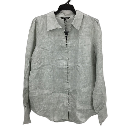 Portmans Collared Light Green Linen Long Sleeve Top Ladies Size AU 10 NEW
