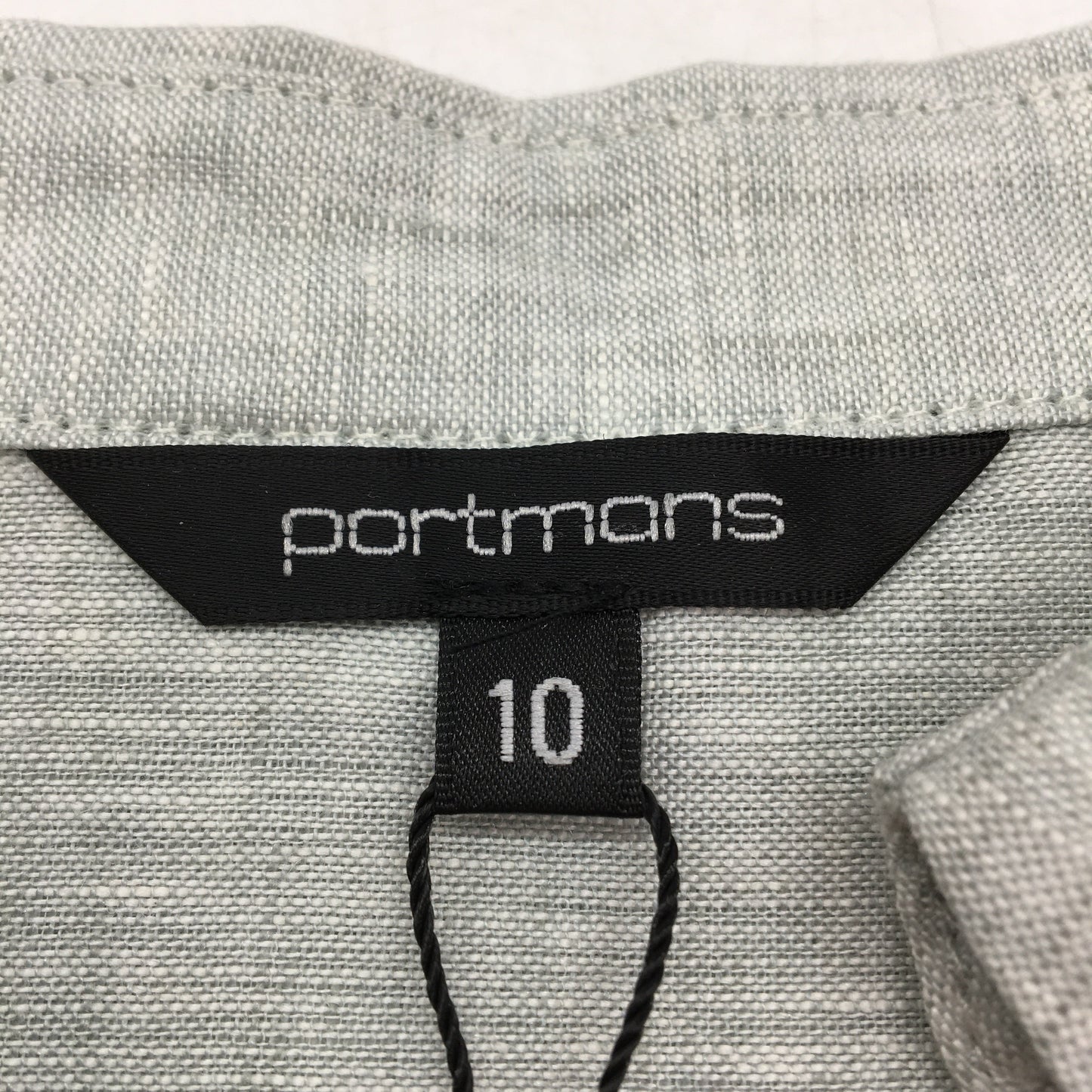 Portmans Collared Light Green Linen Long Sleeve Top Ladies Size AU 10 NEW