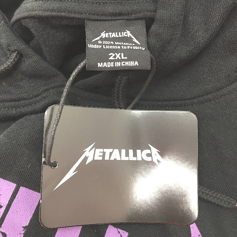 Metallica Printed Damaged Justice Black Hooded Jumper Mens