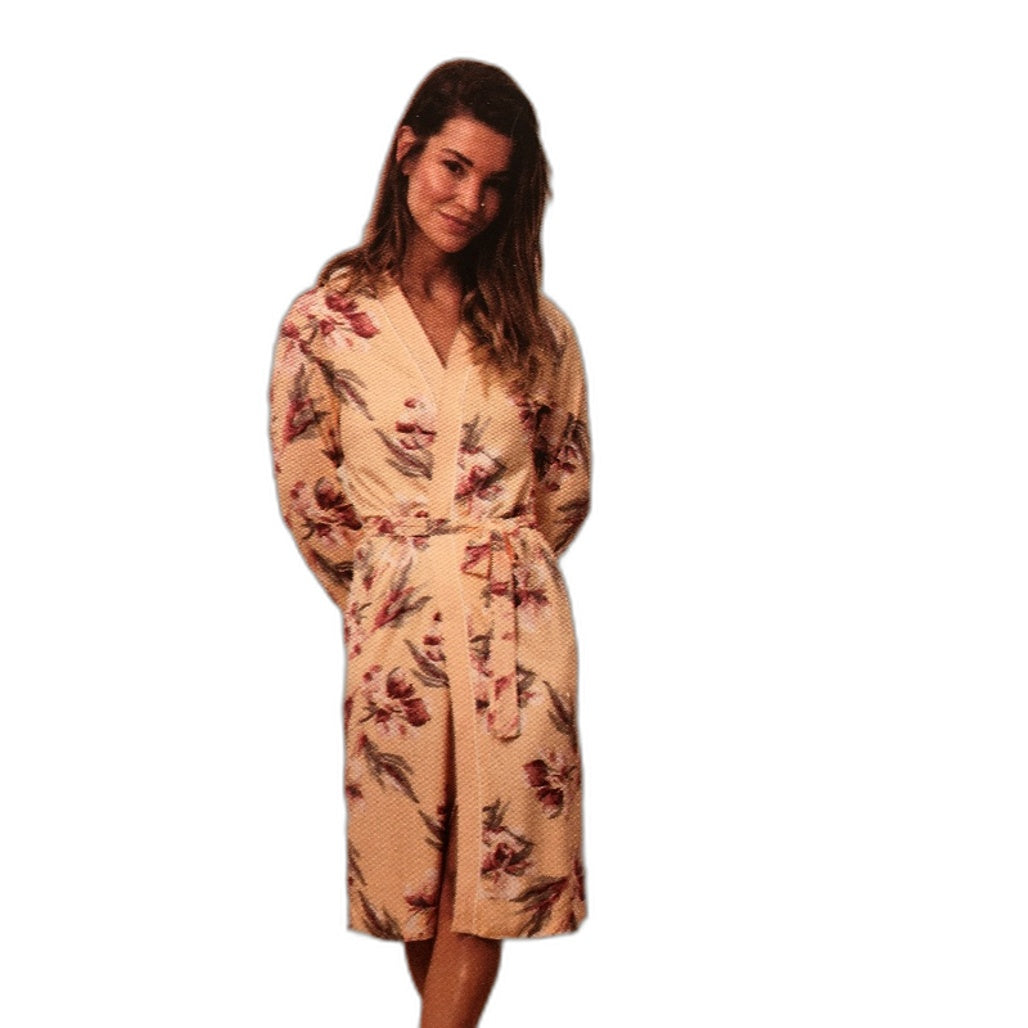 Serra Peach Floral Tie Waste Soft Luxe Gown Ladies NEW– Vinnies Online