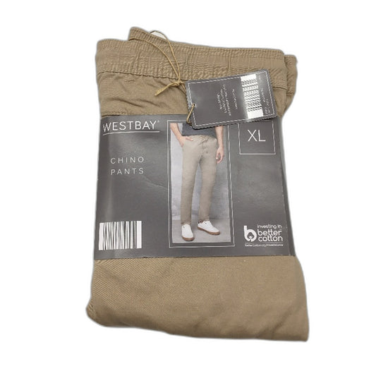 Westbay Khaki Tan Elastic Drawstring Chino Style Pants Mens Size XL NEW