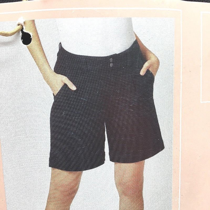 Vintage Serra Button Up Shorts - Black Cotton Blend Denim Ladies Style Pack