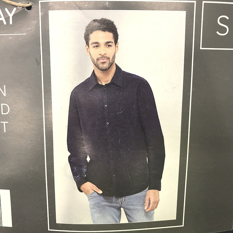 Westbay Light And Cool Linen Blend Navy Blue Long Sleeve Shirt Mens NEW