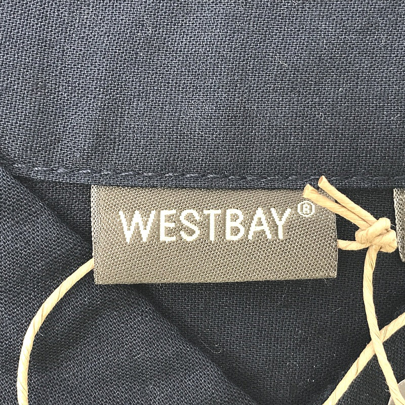 Westbay Light And Cool Linen Blend Navy Blue Long Sleeve Shirt Mens NEW