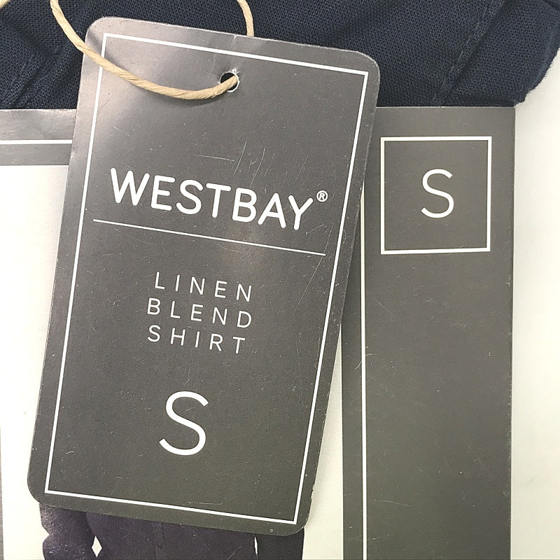 Westbay Light And Cool Linen Blend Navy Blue Long Sleeve Shirt Mens NEW