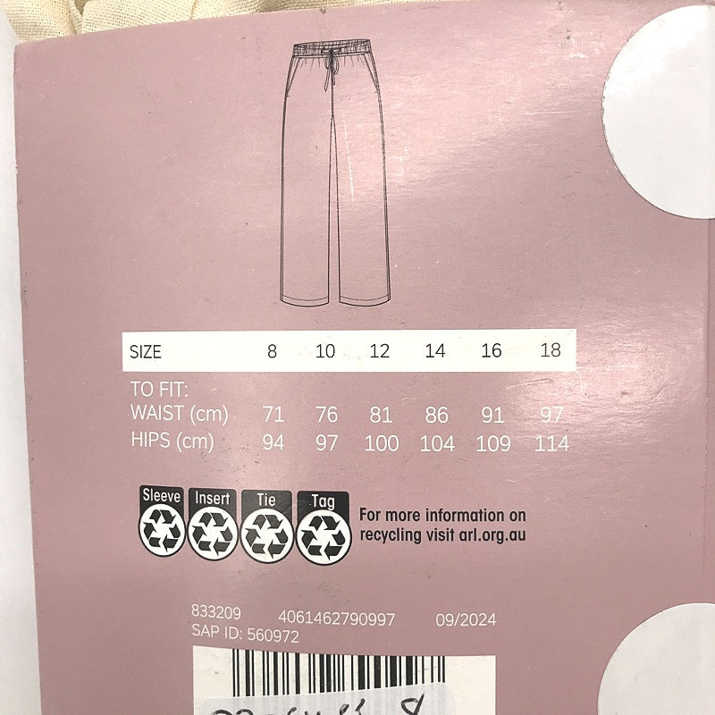 Serra Light And Cool Linen Blend Cream Full Length Pants Ladies NEW