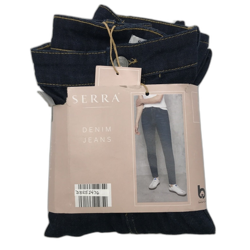 Serra Navy Blue Denim Jeans Zip-Up Button Closure Ladies Size 18 NEW