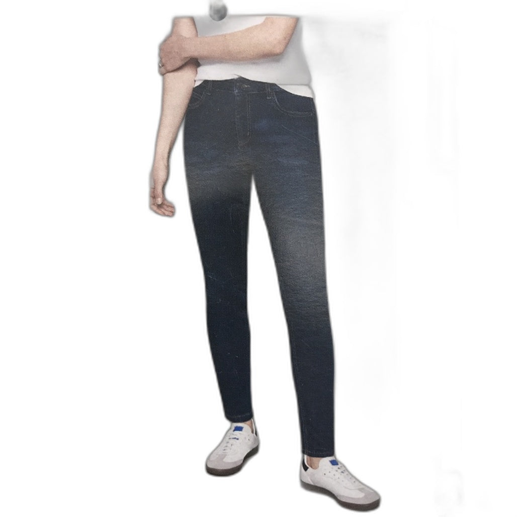 Serra Navy Blue Denim Jeans Zip-Up Button Closure Ladies Size 18 NEW