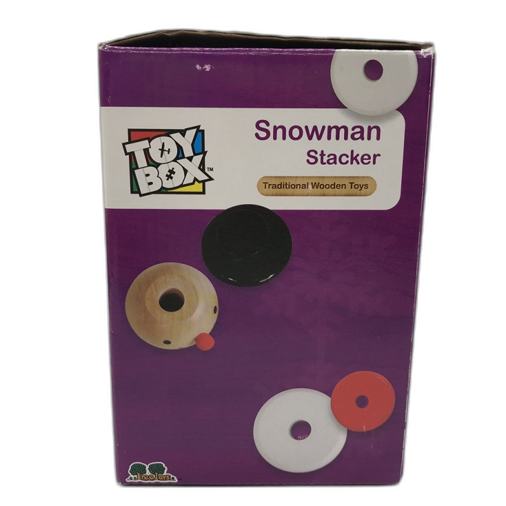 Toy Box Snowman Stacker Traditional Wooden Toy Stacking Game Kids Age 1 & Up