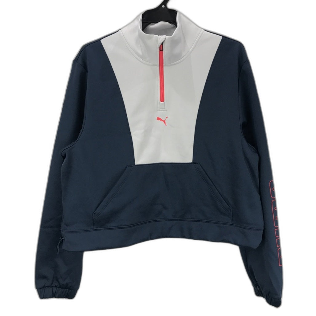 Puma Navy, White & Magenta Track Hoodie Quarter Zip Ladies Size Medium