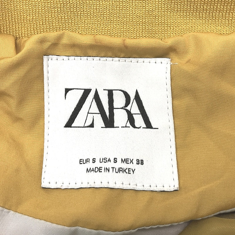 Zara Mustard Yellow Zip-Up Varsity Jacket Ladies Size US Small Preowned