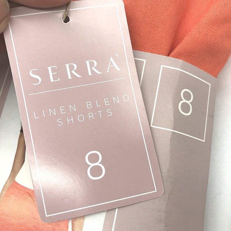 Serra Women's Relaxed Fit Linen Blend Shorts with Side Slant Pockets NEW