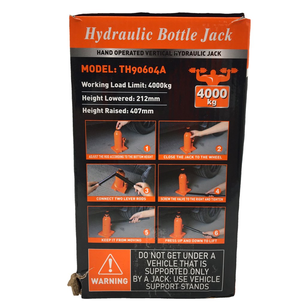Horusdy Professional Tools Hand Operated Hydraulic Bottle Jack 4000kg NEW