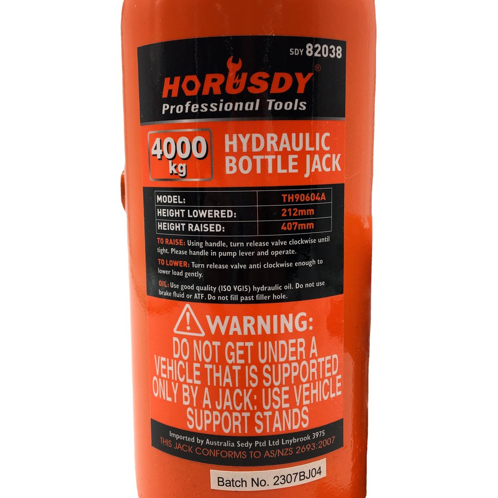 Horusdy Professional Tools Hand Operated Hydraulic Bottle Jack 4000kg NEW