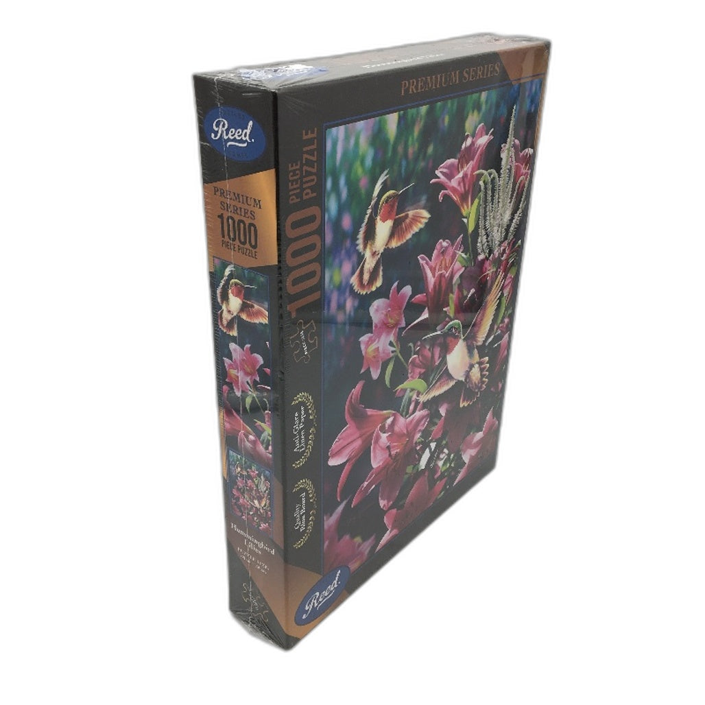 Reed Games 1000 Piece Jigsaw Puzzle Hummingbird Lillies NEW