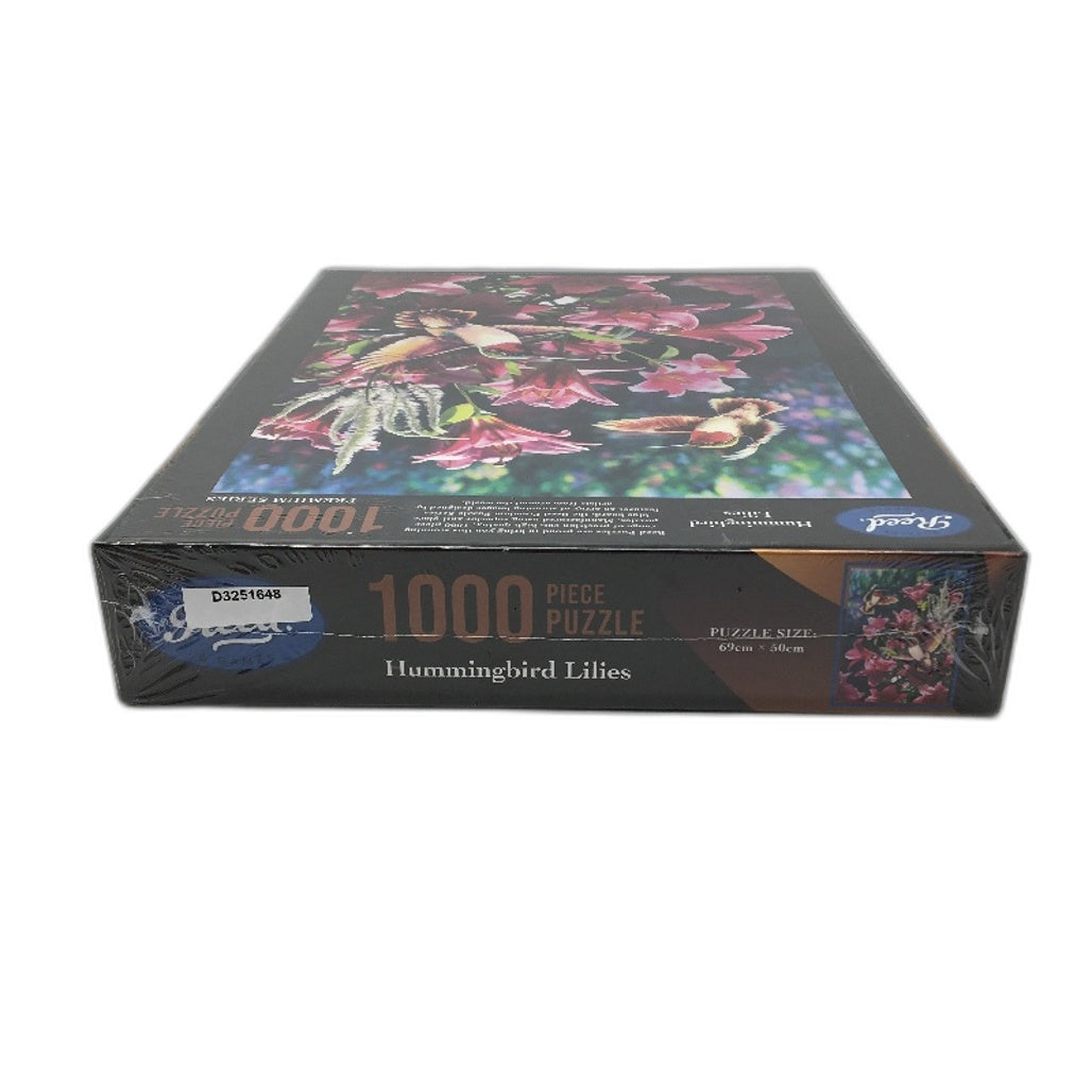 Reed Games 1000 Piece Jigsaw Puzzle Hummingbird Lillies NEW