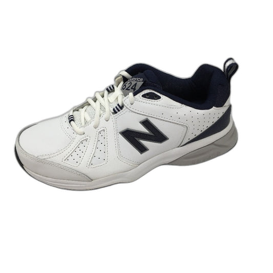 New Balance 624WN5 White Navy Leather WIDE Training Shoes Mens NEW