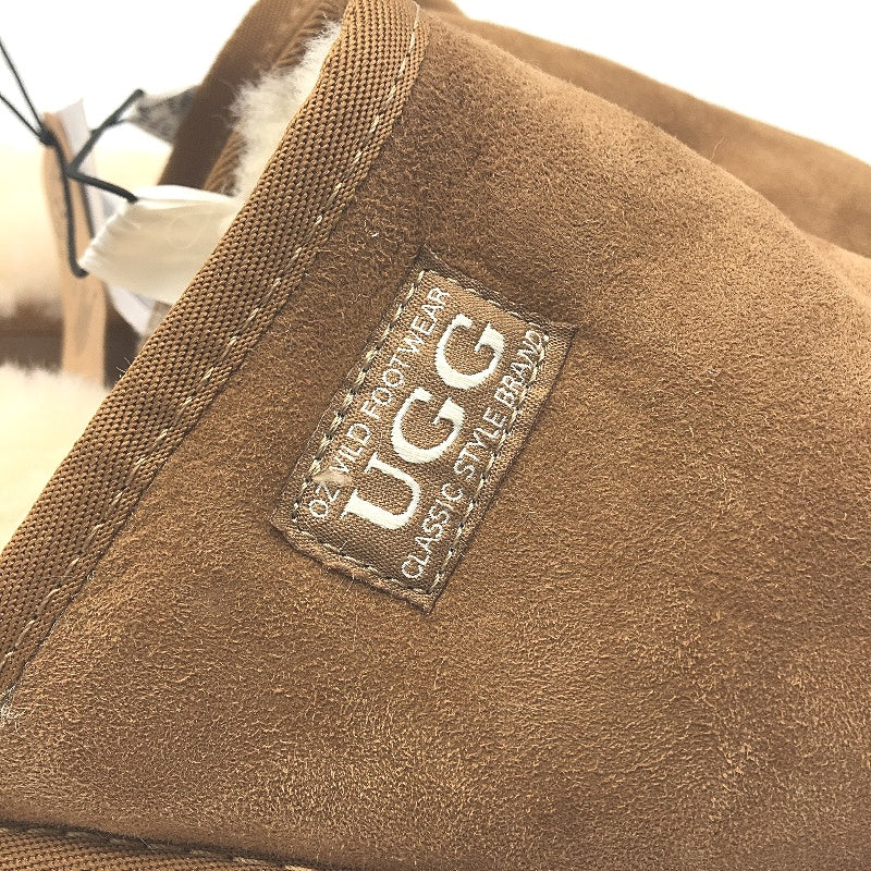 UGG Australian Double Face Sheepskin Chestnut Scuff Slippers Mens Size AU 10 NEW