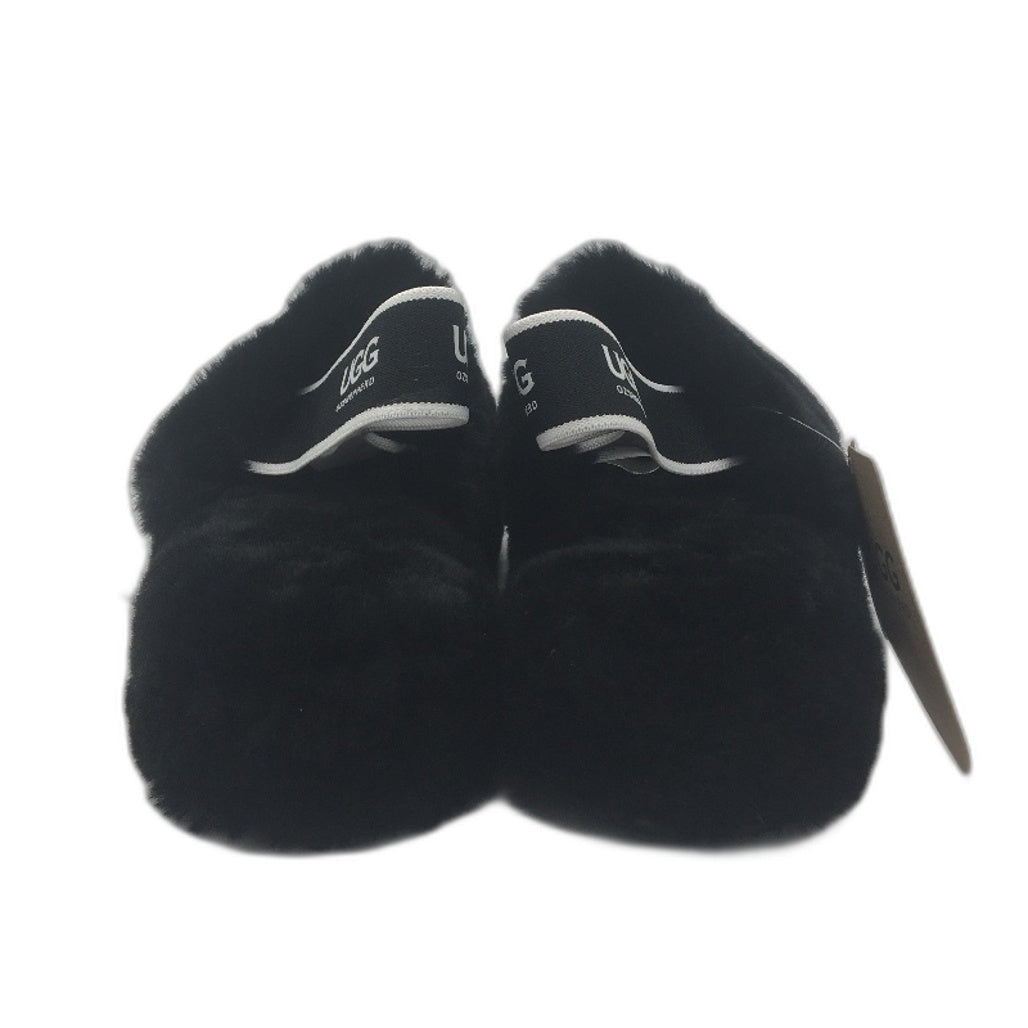 UGG Premium Fluffy Black Sheepskin 'Bella' Slides Ladies Size AU 7 NEW