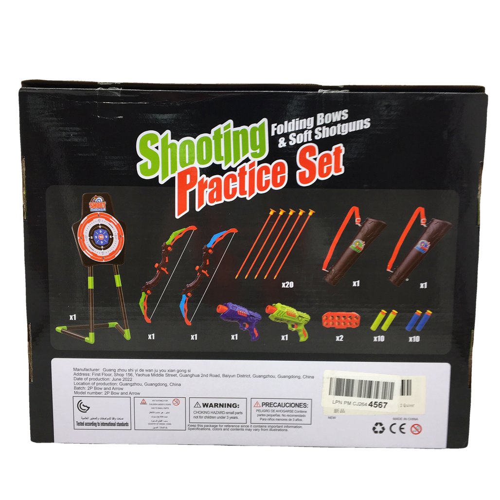 Gmaophy 2-in-1 Folding Bows & Soft Shotguns Shooting Practice Set Ages 5&Up DEMO