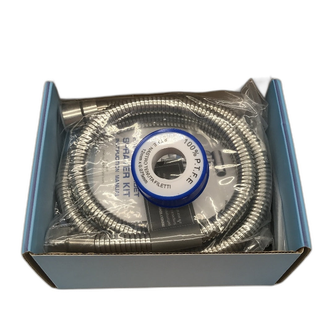 Roccar Handheld Bidet Brushed Silver Handheld Toilet Sprayer Kit with Hose NEW