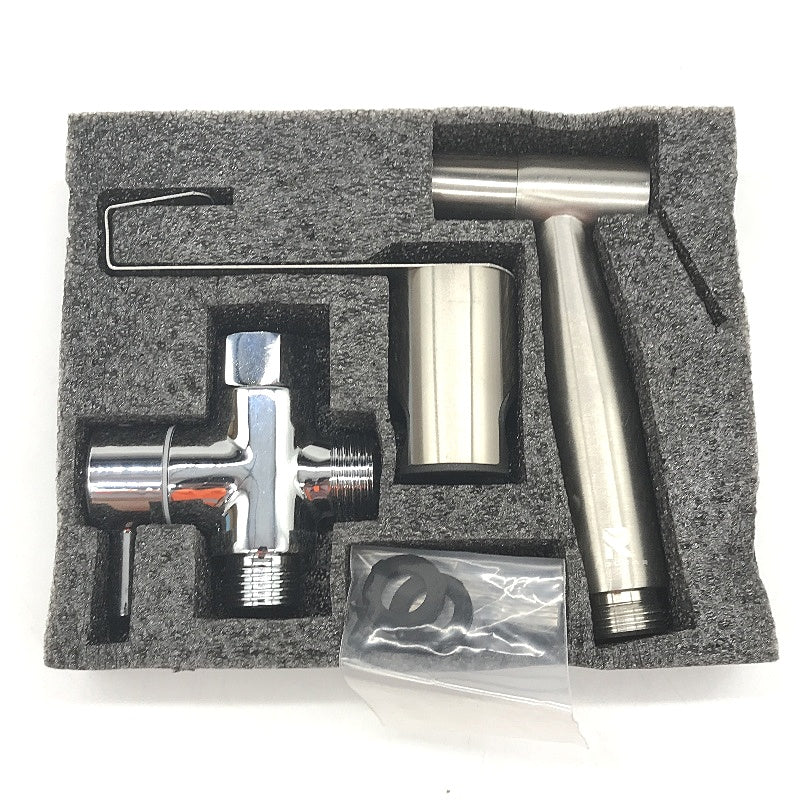 Roccar Handheld Bidet Brushed Silver Handheld Toilet Sprayer Kit with Hose NEW