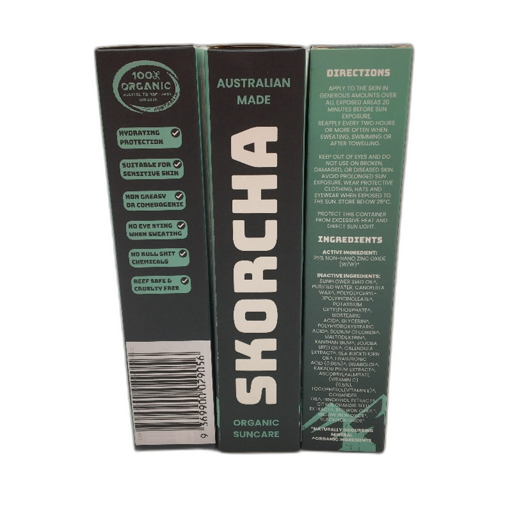 Skorcha Face 3pk SPF 50 Organic Hydrating Natural Tint Sunscreen 110g NEW