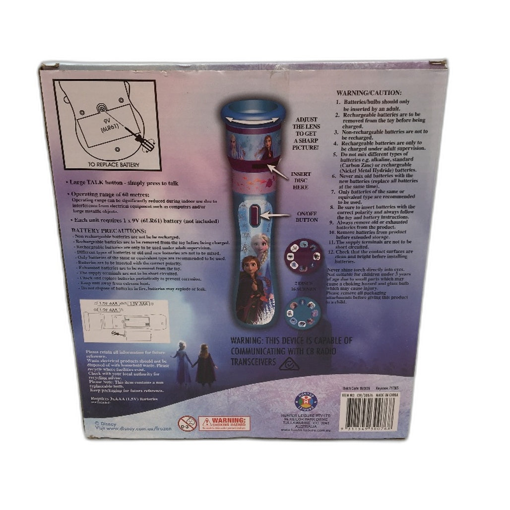 Frozen Walkie Talkie & 8 Image Slideshow Projector Torch Combo Set Ages 5+ NEW