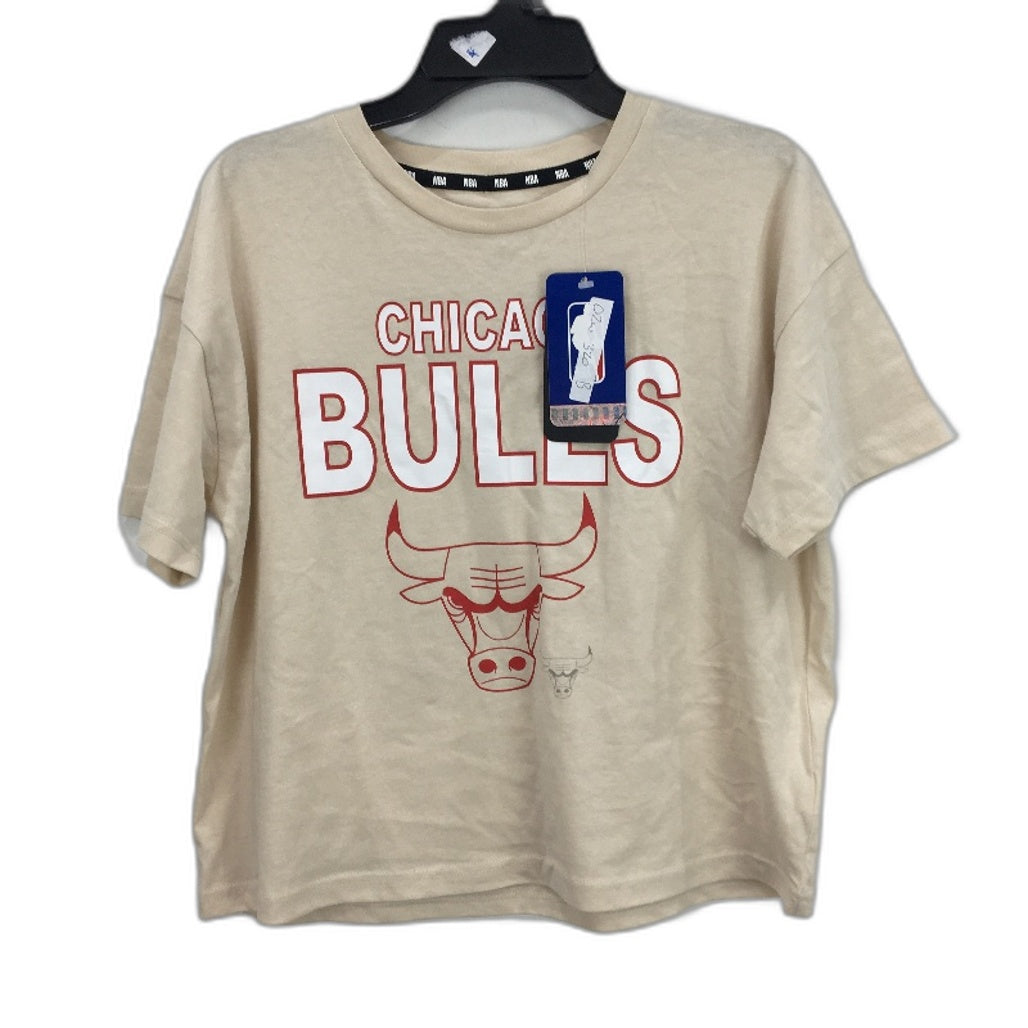 NBA Chicago Bulls Cream Graphic Print Tee Girls Size AUS 10 Ages 7-16 Years NEW