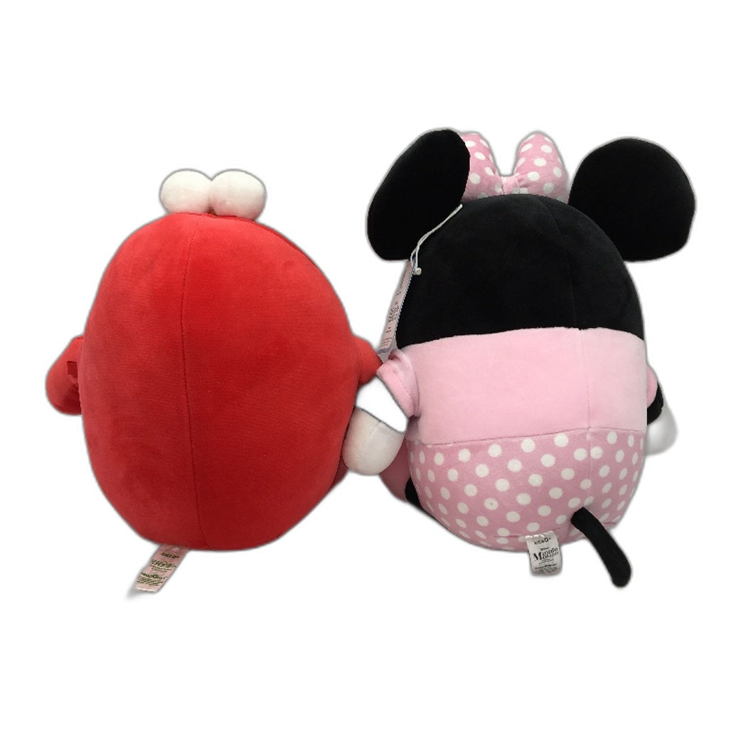 Headstart 2pk 35cm Elmo & Minnie Mouse Rounded Soft Plush Toys Red&Pink - Polyester Fiber Durable Lightweight NEW