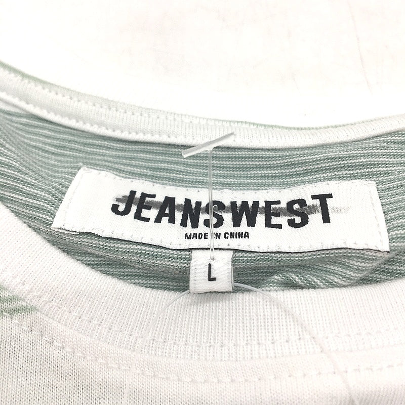 Jeanswest 2 Pack White & Striped Soft 100% Cotton Casual T-Shirts Mens Sz L NEW