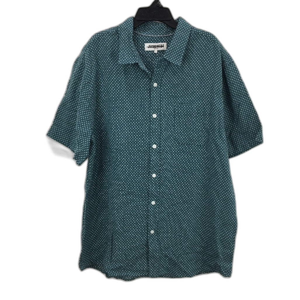 Jeanswest 2 Pack Charcoal & Green Cotton Linen S/S Casual Shirts Mens Size L NEW