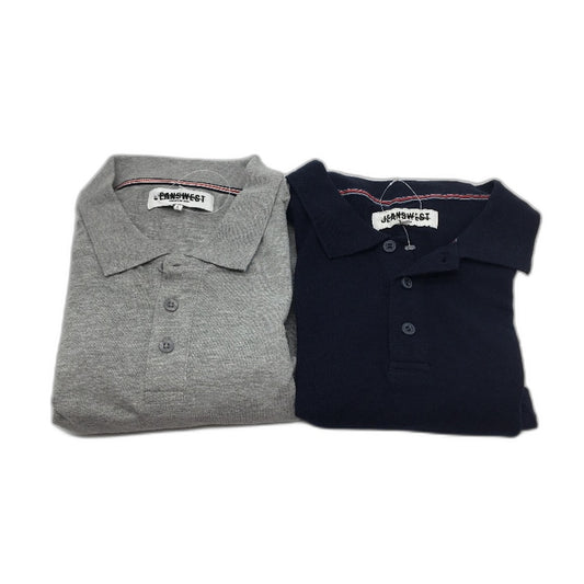 Jeanswest 2 Pack Knit 100% Cotton Navy & Grey Casual Polo Shirts Mens Sz L NEW