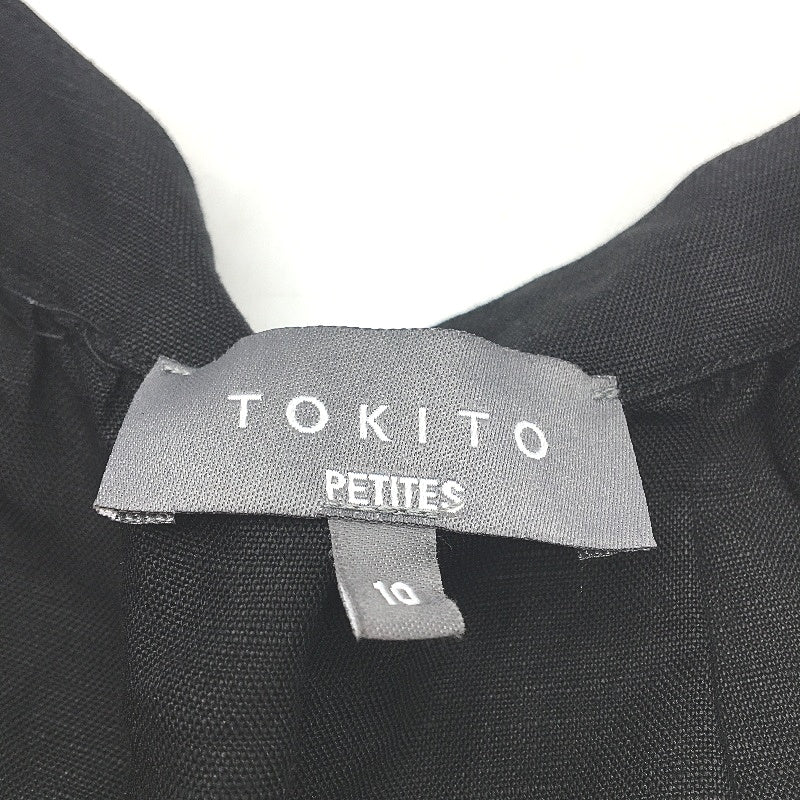 Tokito Petites Black Embroidery Circles V Neck Top Ladies Size 10 NEW