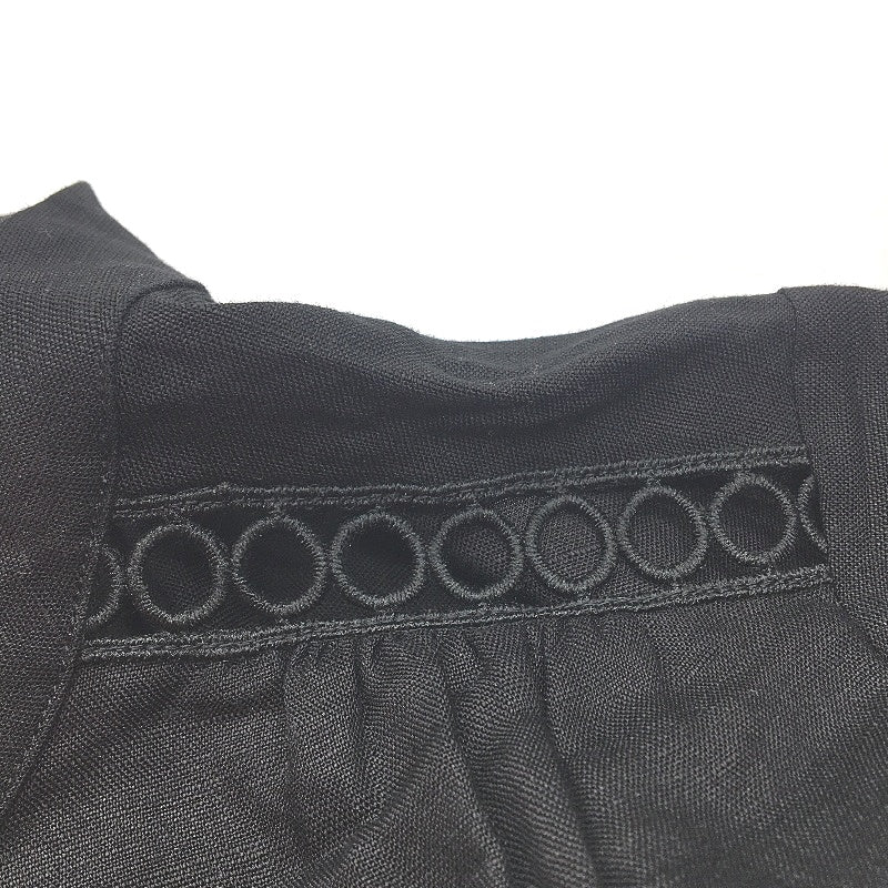 Tokito Petites Black Embroidery Circles V Neck Top Ladies Size 10 NEW