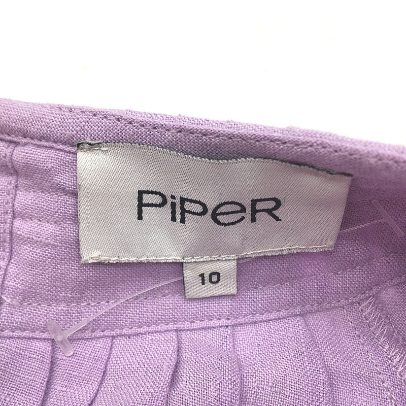 Piper Lilac Mauve Round Pleated Neck Mid Sleeve Top Ladies Size 10 NEW