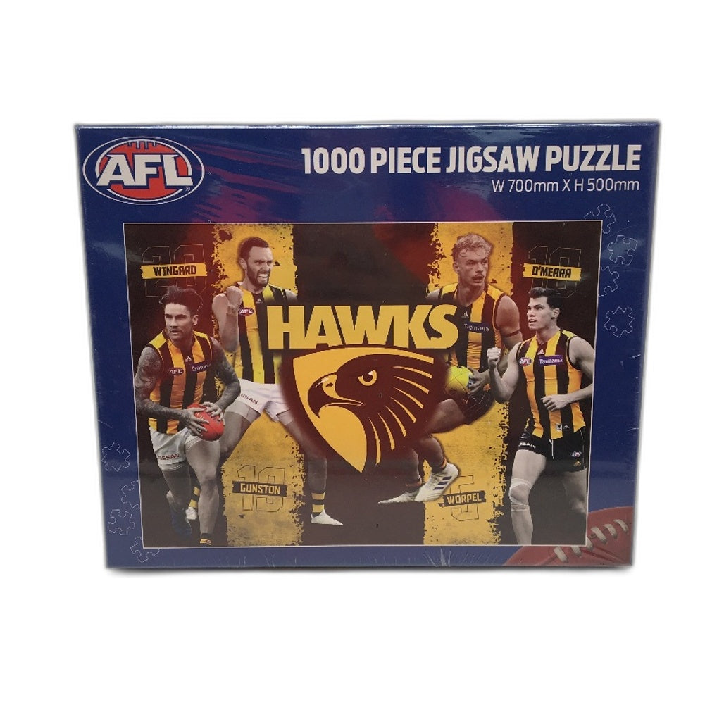 AFL Hawthorn Hawks 1000 Pce Jigsaw Puzzle 700mm Width x 500mm Height NEW