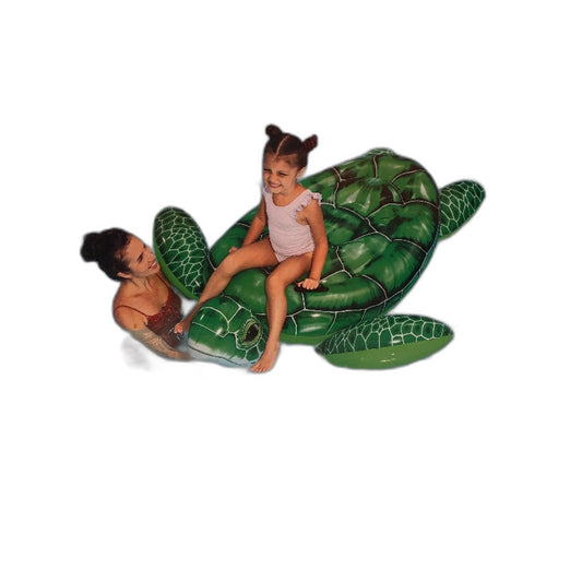 Bestway Inflatable Green Tidal Turtle Pool Floaty Ride-On with Handles NEW